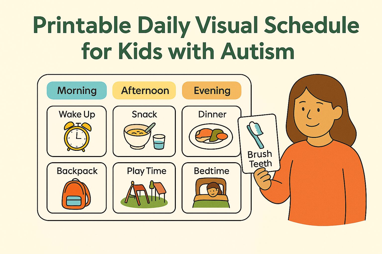 Daily Visual Schedule with activity cards