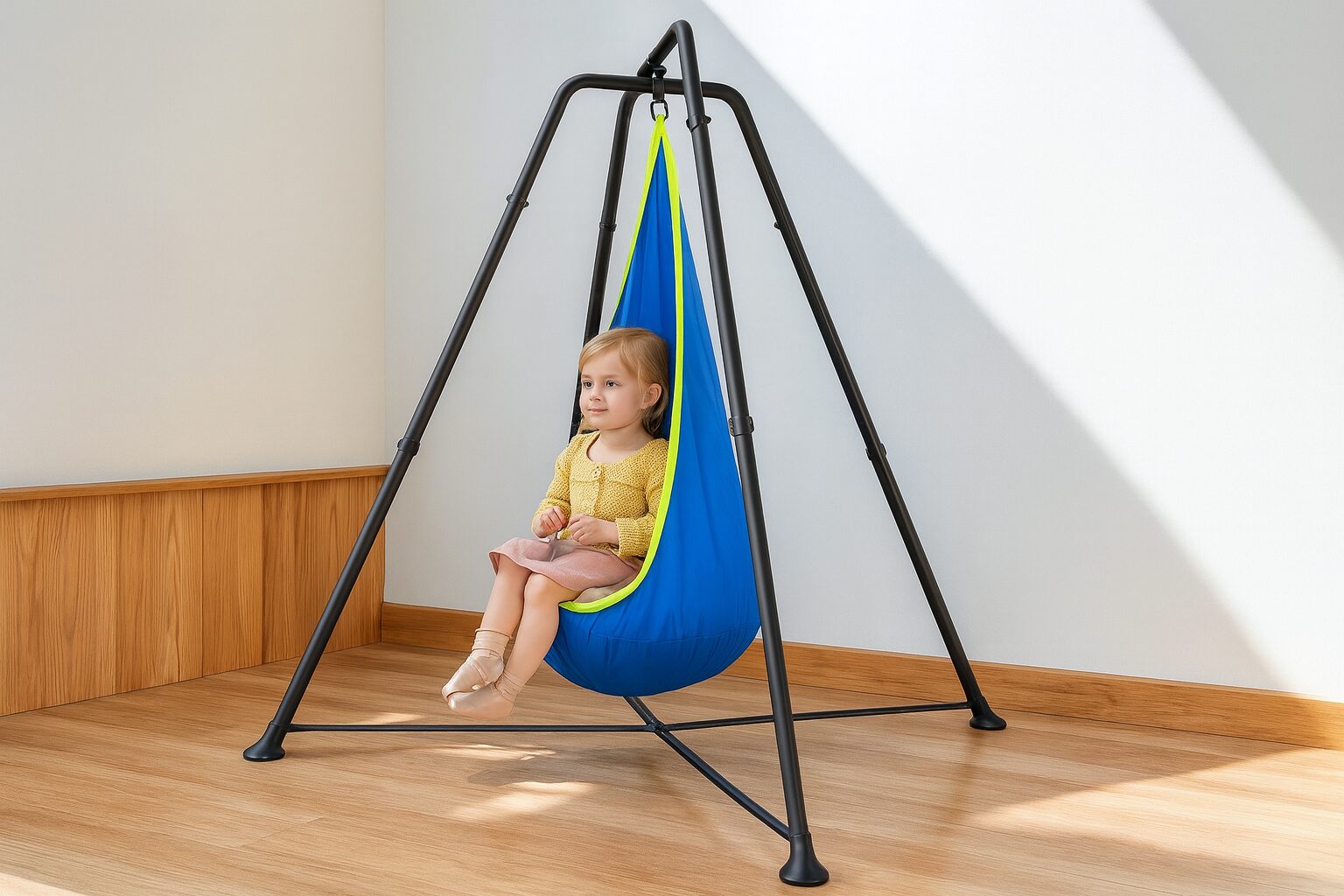 Free-standing sensory swing frame