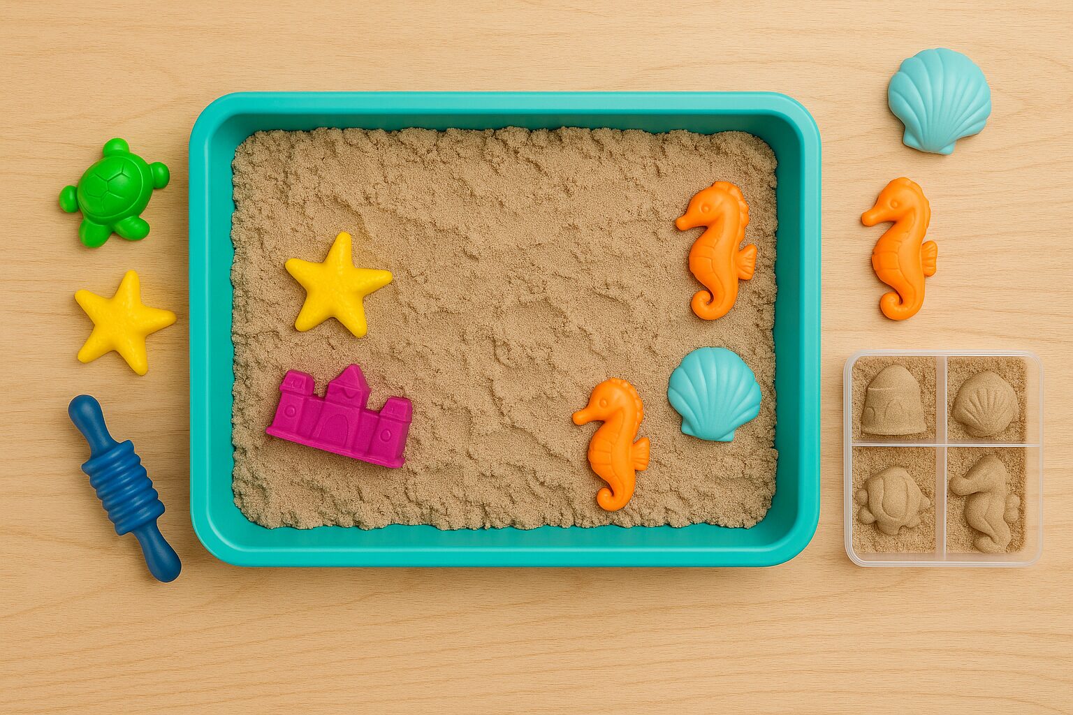 Kinetic sensory sand kit for tactile play