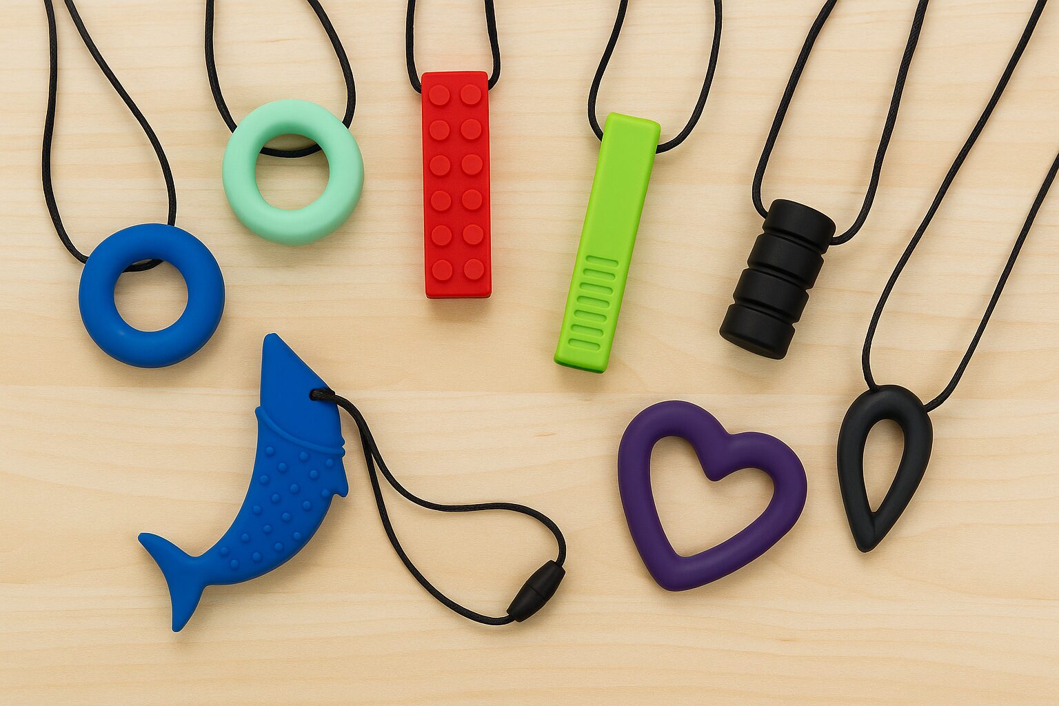Textured chewable necklace