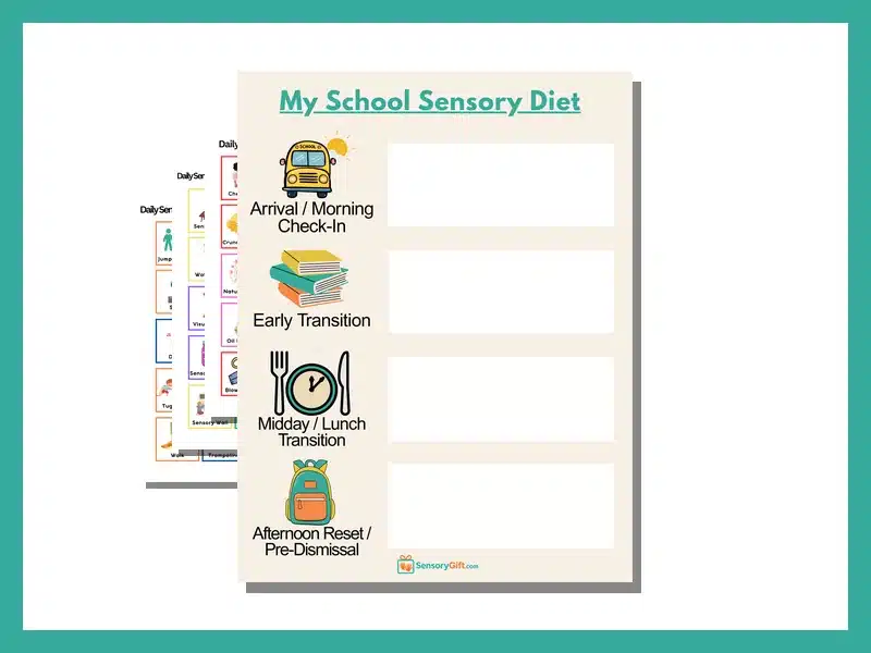 Classroom Sensory Diet with Menu Cards preview
