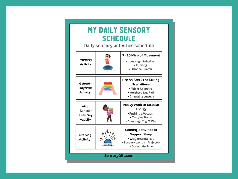 Daily Sensory Schedule preview