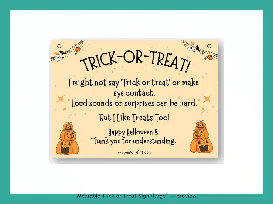 Preview: Wearable sensory-friendly sign with lanyard punch guides