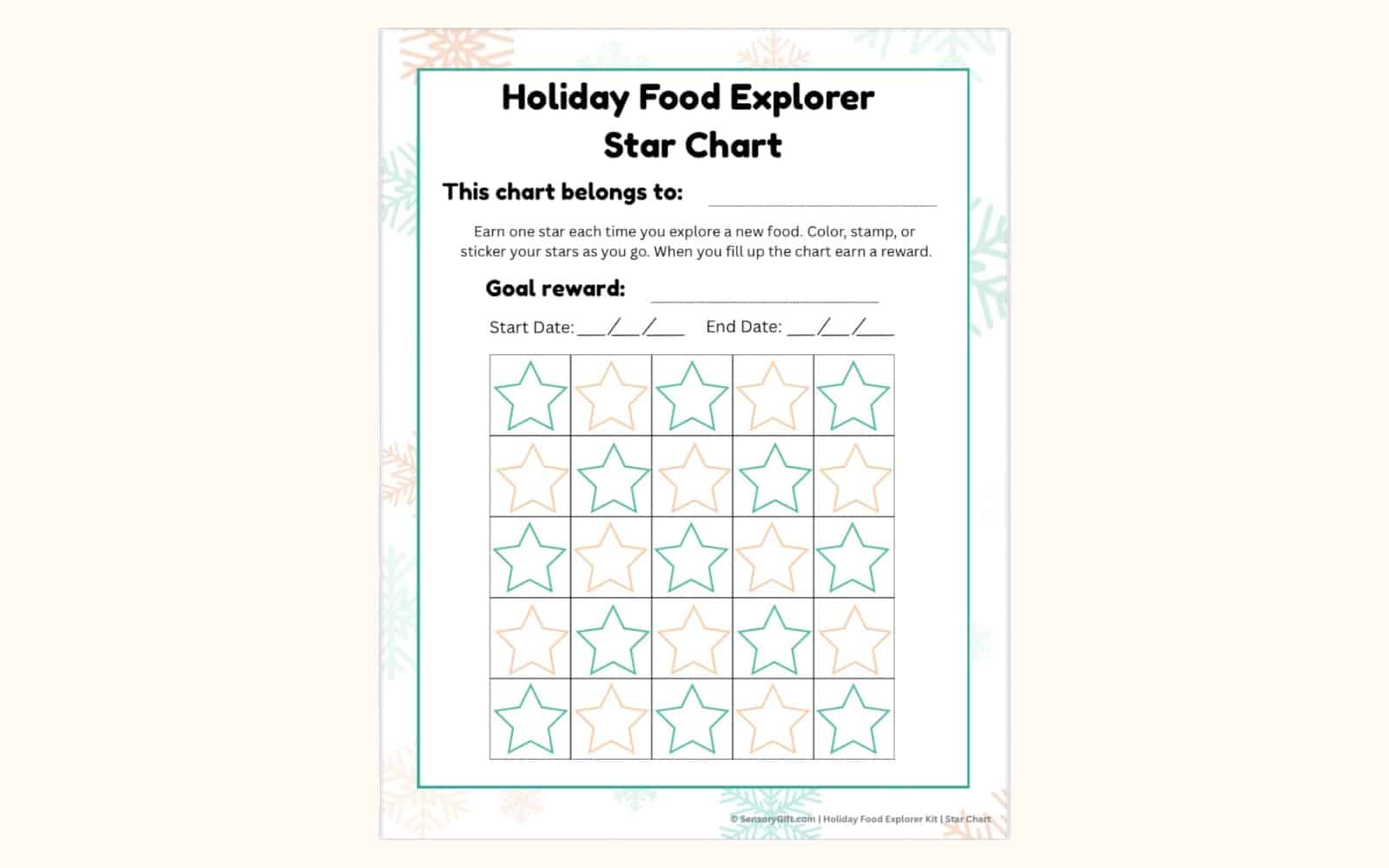 Food Explorer star chart (preview)