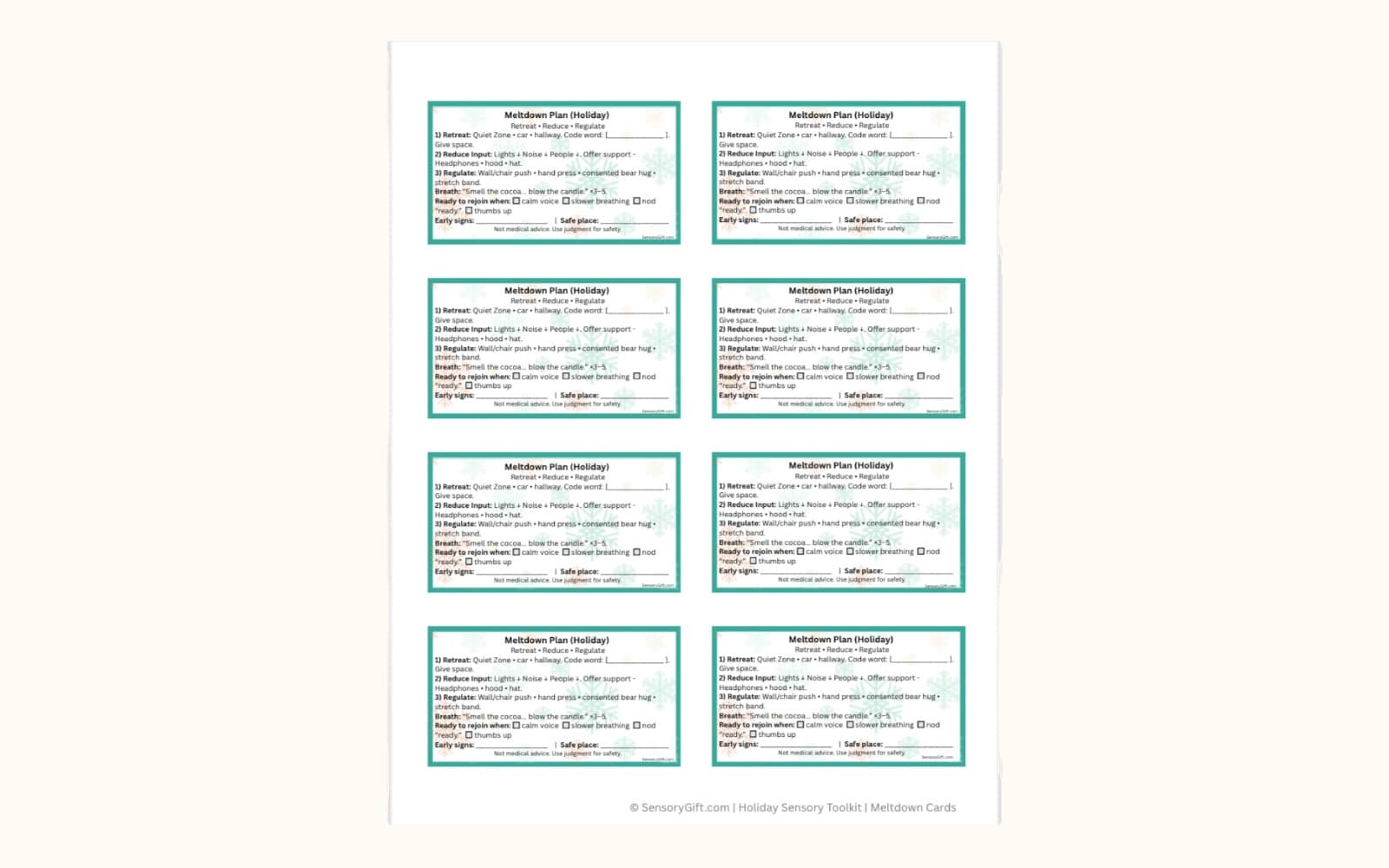 Meltdown plan mini cards (preview)